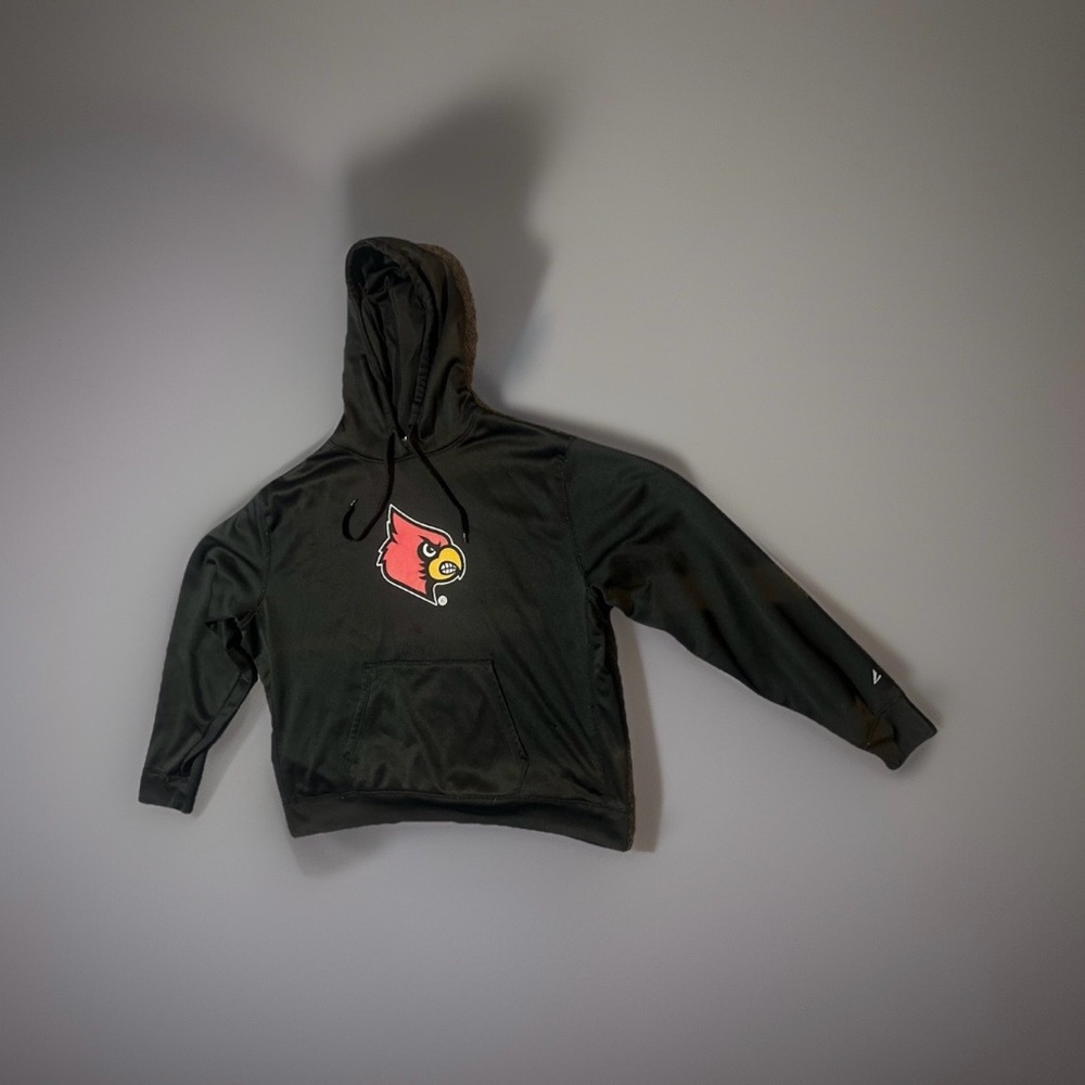 UofL Louisville Cardinals Black Pullover Hoodie with Cardinal Logo 2XL